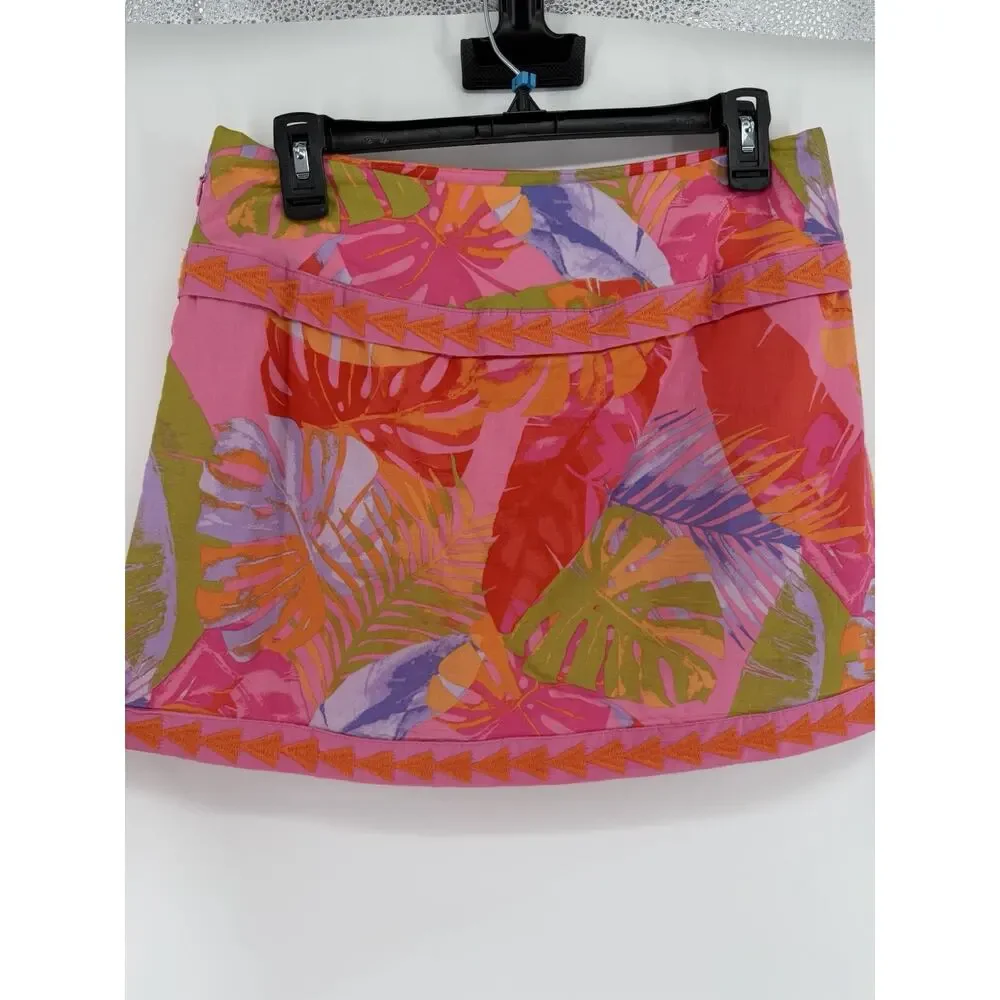 Vibrant Pink Tropical Mini Skirt - Picture 4 of 8